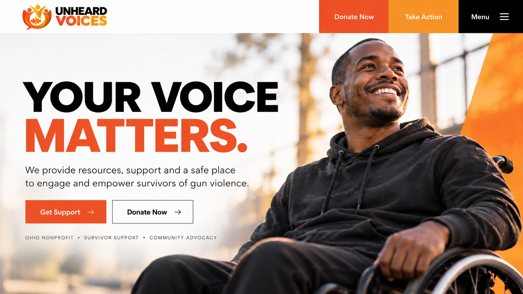 Unheard Voices, Inc website preview