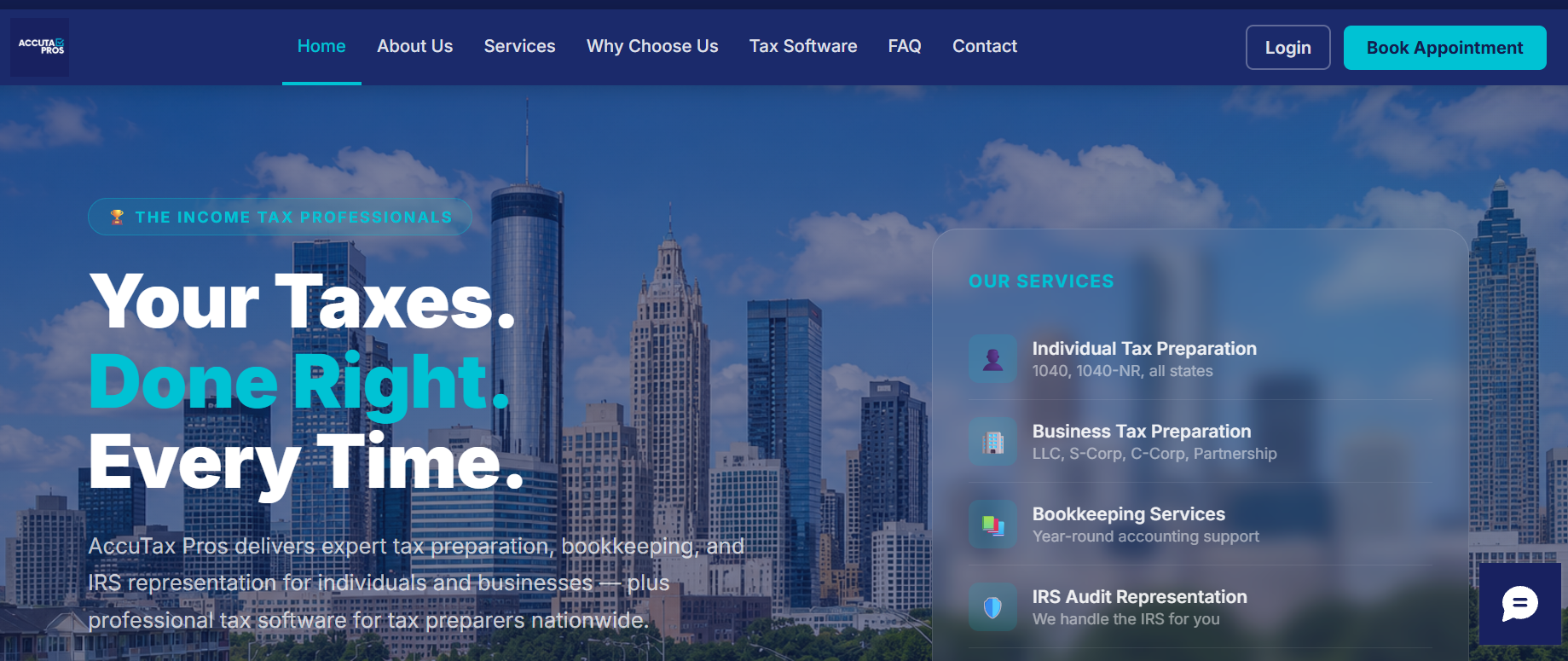 AccuTax Pros website preview